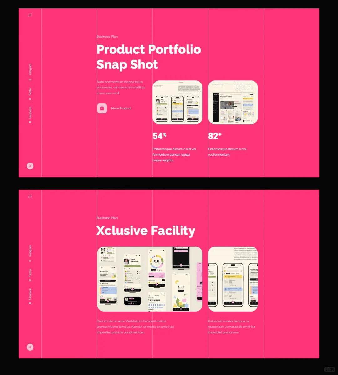 1030 Pink and white color matching PPT template - whaledesign