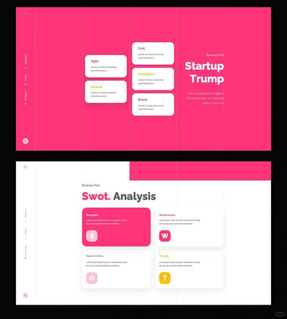 1030 Pink and white color matching PPT template - whaledesign