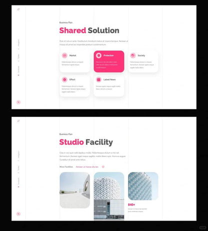 1030 Pink and white color matching PPT template - whaledesign