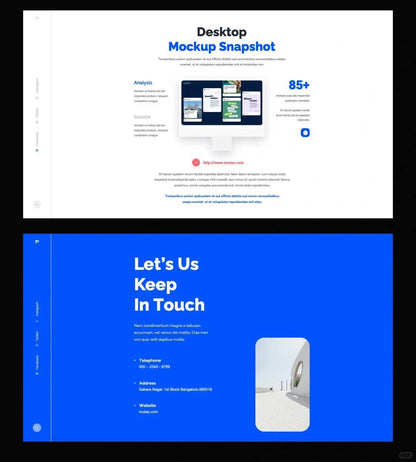 1031 Blue and white color matching simple sense PPT template - whaledesign