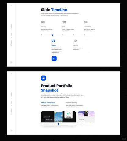 1031 Blue and white color matching simple sense PPT template - whaledesign