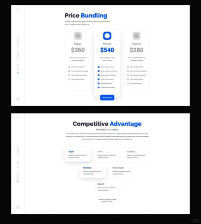 1031 Blue and white color matching simple sense PPT template - whaledesign