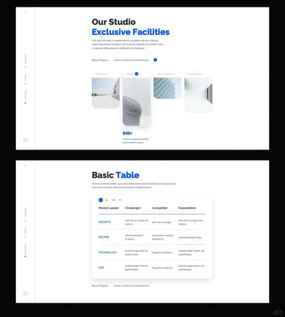 1031 Blue and white color matching simple sense PPT template - whaledesign