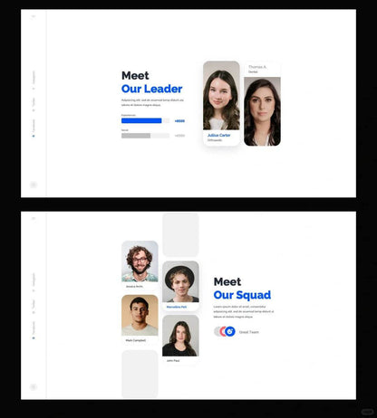 1031 Blue and white color matching simple sense PPT template - whaledesign