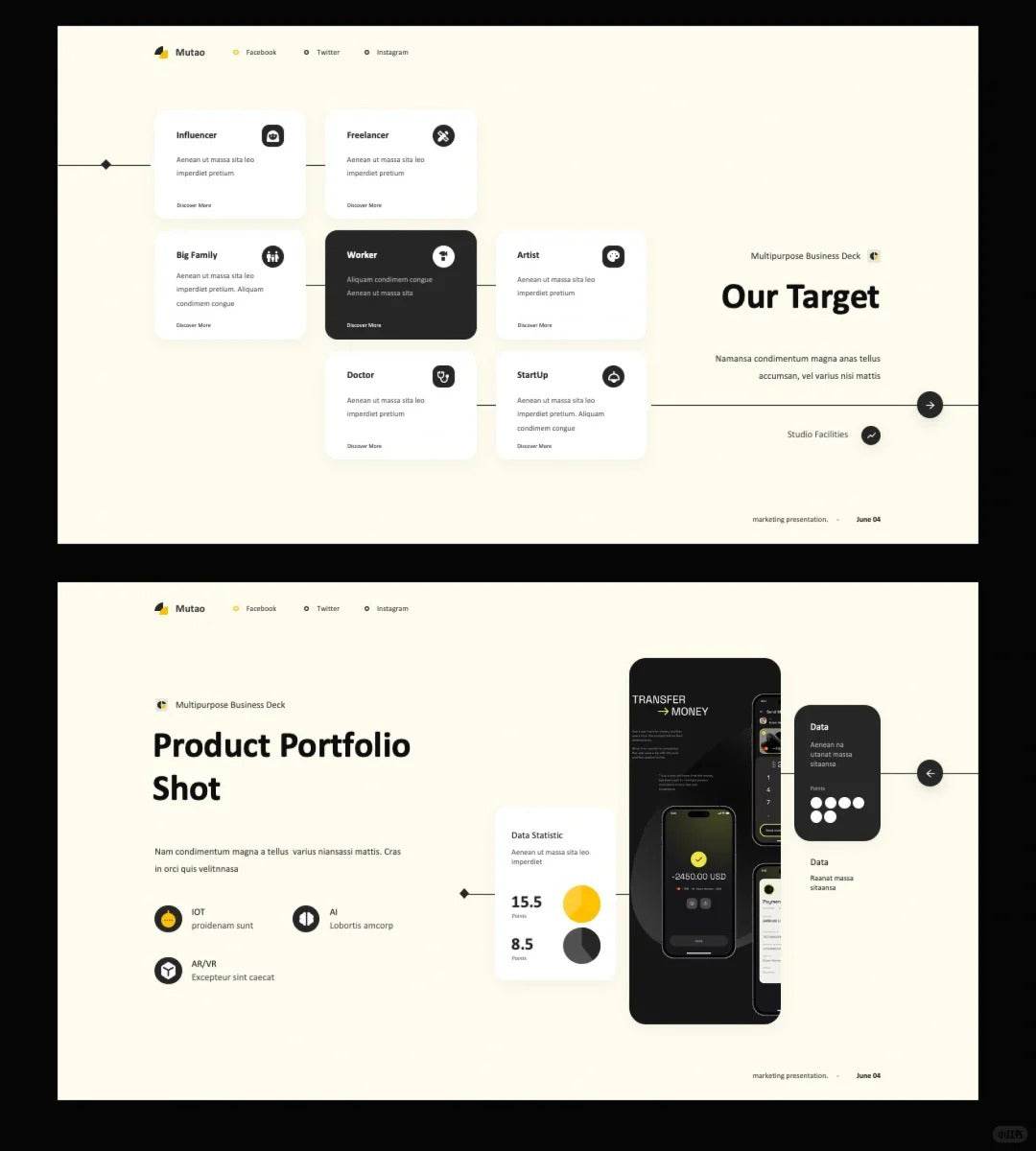 1032 High-level visual guide line PPT template - whaledesign