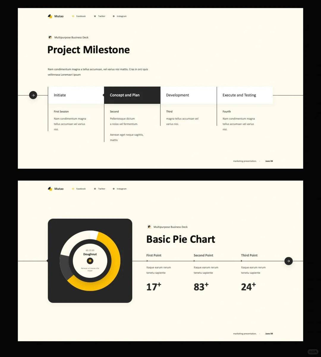 1032 High-level visual guide line PPT template - whaledesign