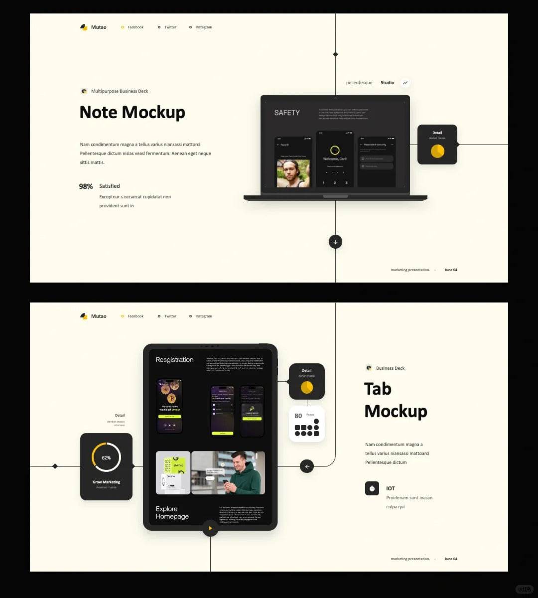 1032 High-level visual guide line PPT template - whaledesign