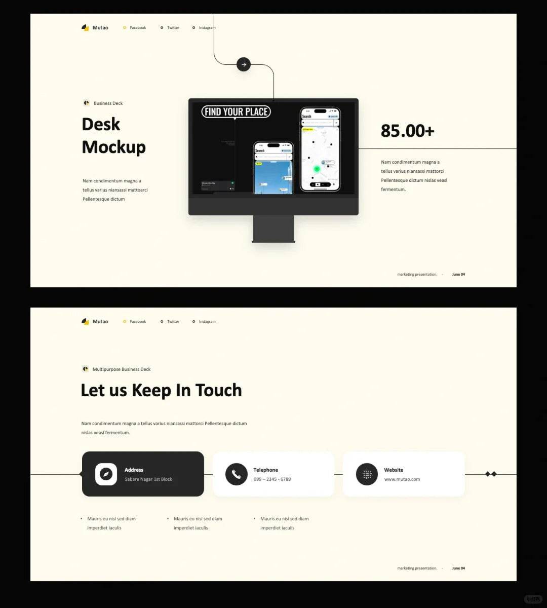 1032 High-level visual guide line PPT template - whaledesign