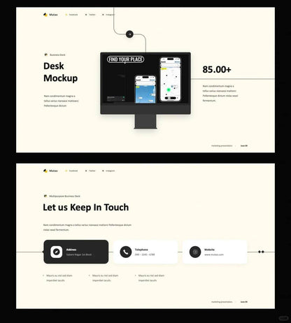 1032 High-level visual guide line PPT template - whaledesign