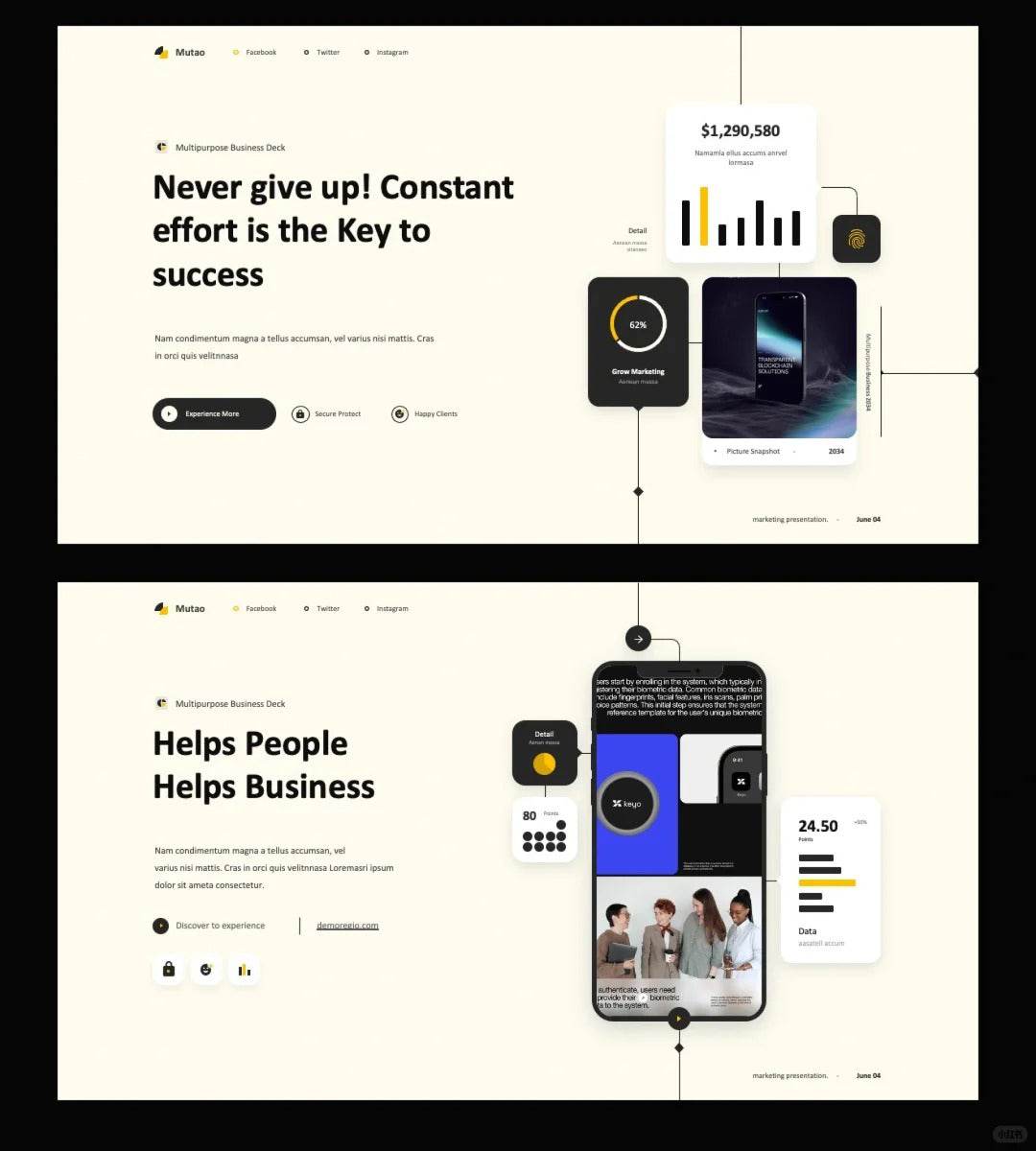 1032 High-level visual guide line PPT template - whaledesign