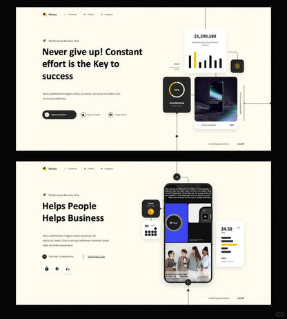 1032 High-level visual guide line PPT template - whaledesign