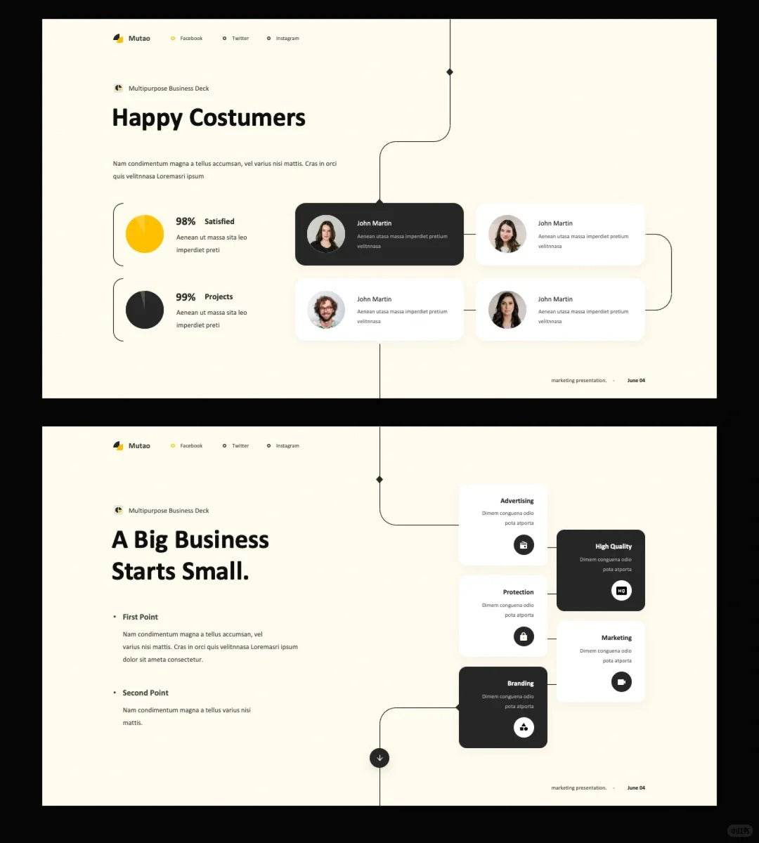 1032 High-level visual guide line PPT template - whaledesign