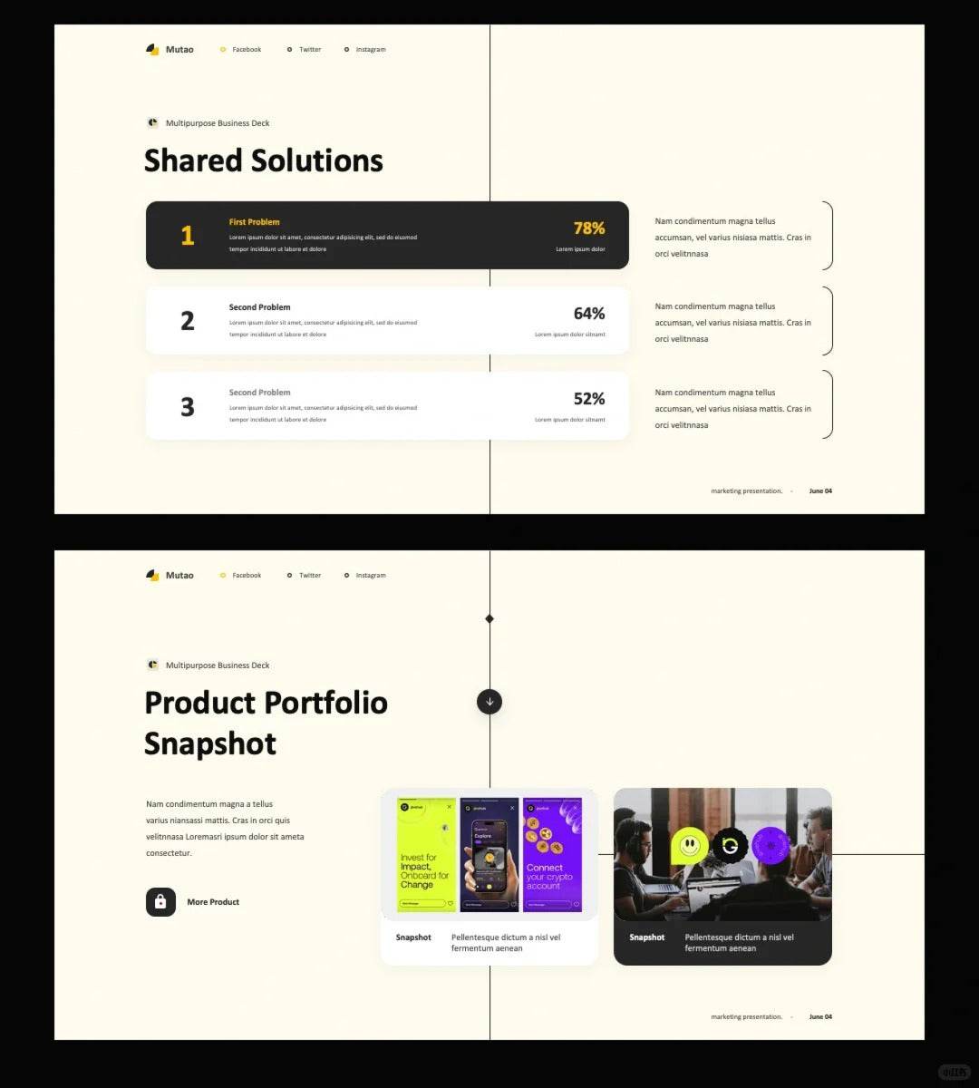 1032 High-level visual guide line PPT template - whaledesign