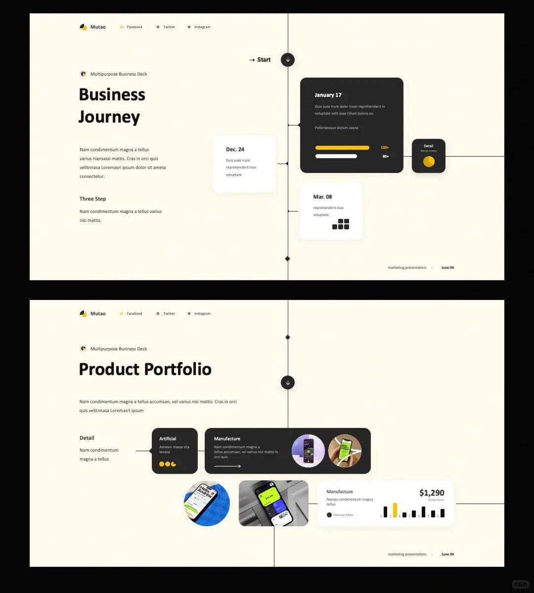 1032 High-level visual guide line PPT template - whaledesign