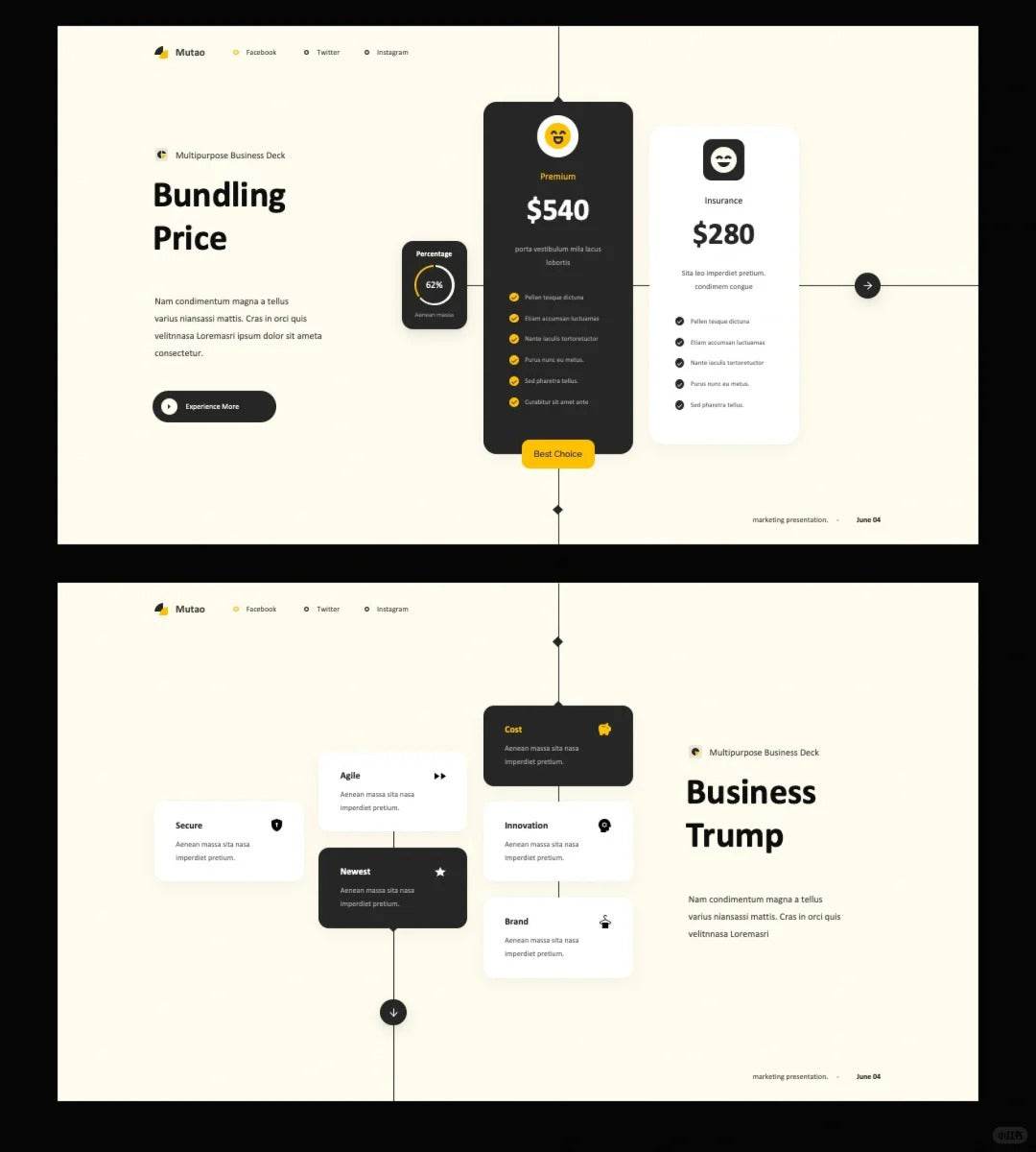 1032 High-level visual guide line PPT template - whaledesign