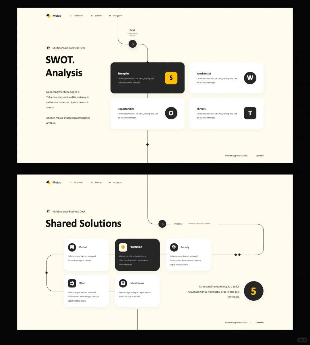 1032 High-level visual guide line PPT template - whaledesign