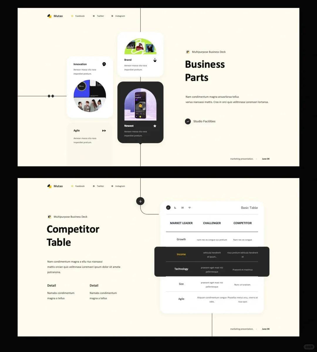 1032 High-level visual guide line PPT template - whaledesign