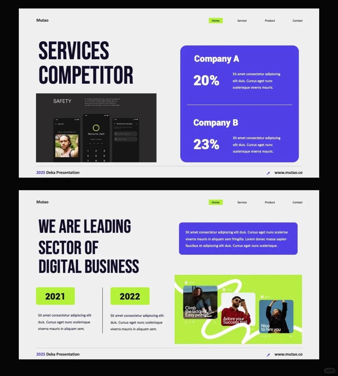 1033 Super concise PPT template suitable for multiple picture presentations - whaledesign