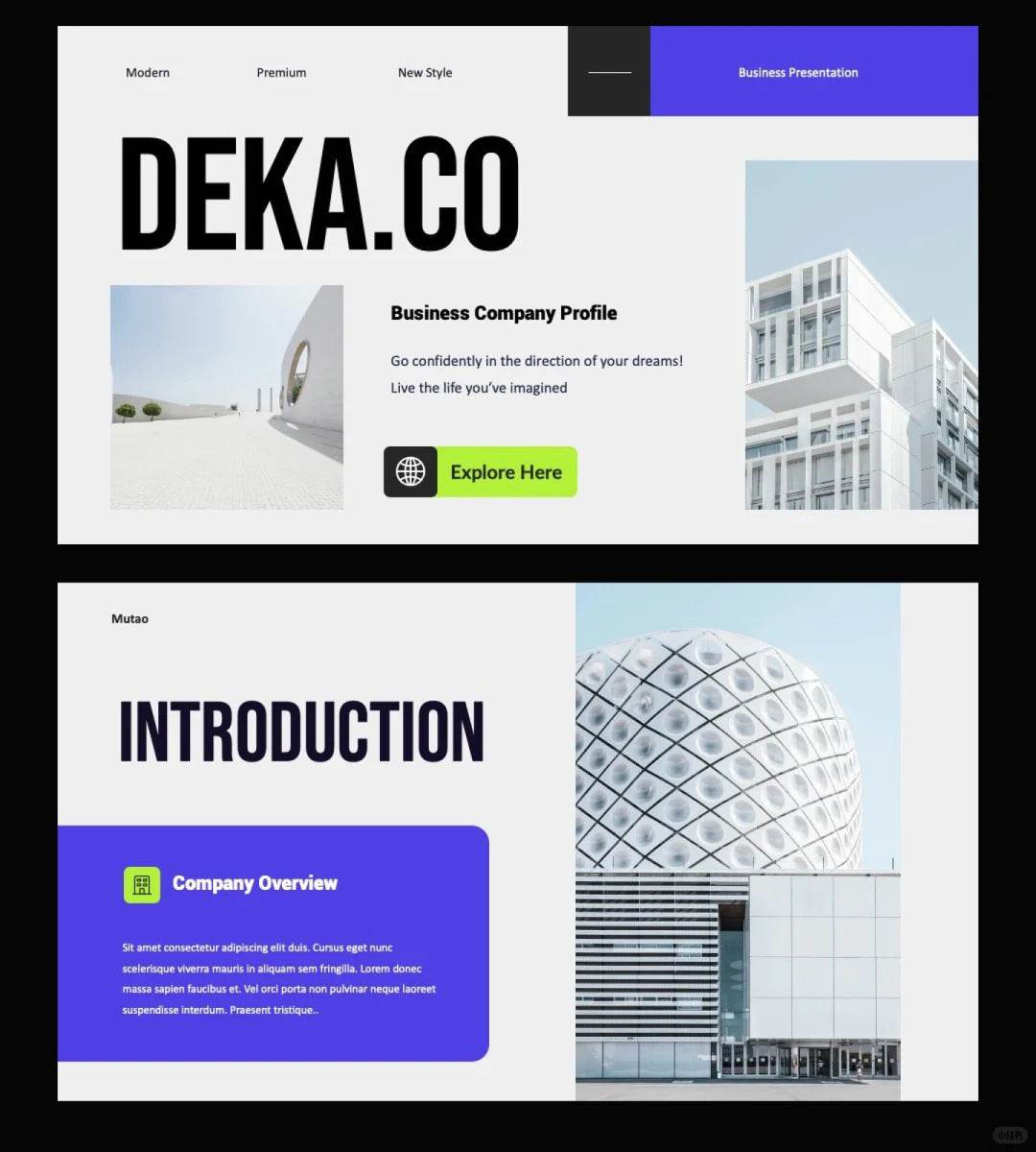 1033 Super concise PPT template suitable for multiple picture presentations - whaledesign