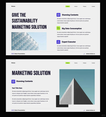 1033 Super concise PPT template suitable for multiple picture presentations - whaledesign