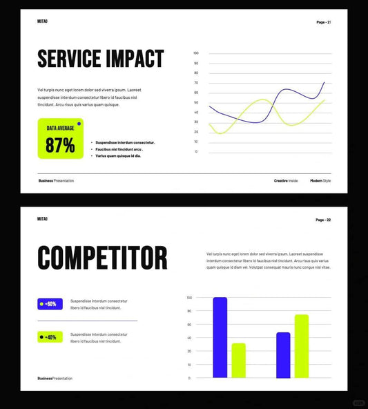 1034 Green and purple color matching super simple PPT template - whaledesign
