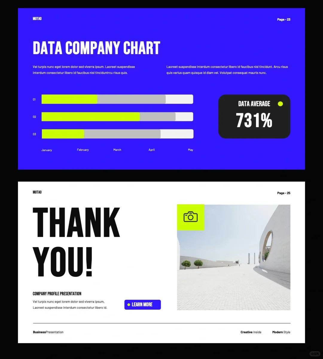 1034 Green and purple color matching super simple PPT template - whaledesign