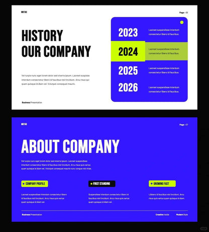 1034 Green and purple color matching super simple PPT template - whaledesign