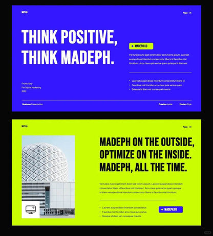 1034 Green and purple color matching super simple PPT template - whaledesign