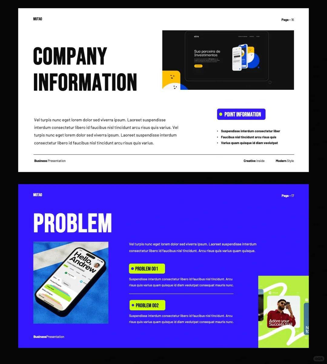 1034 Green and purple color matching super simple PPT template - whaledesign