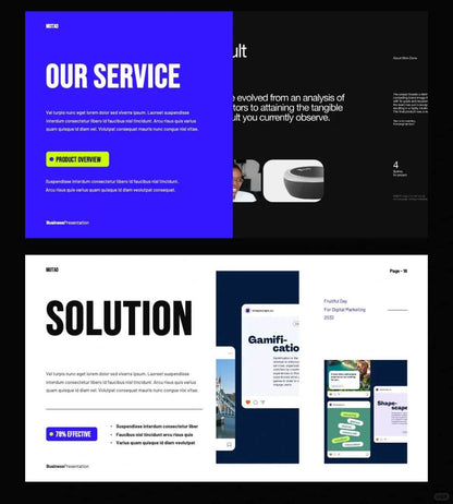 1034 Green and purple color matching super simple PPT template - whaledesign
