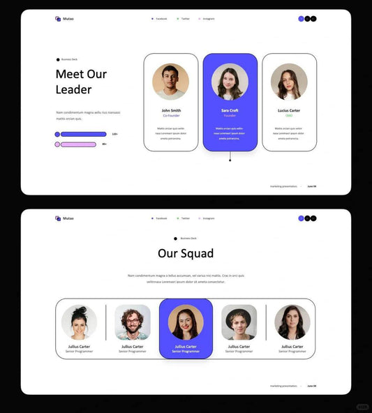 1035 Simple stroke style PPT template - whaledesign