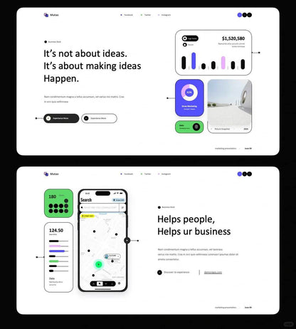 1035 Simple stroke style PPT template - whaledesign