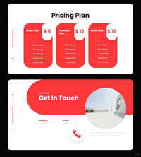 1036 Red and white color minimalist PPT template - whaledesign