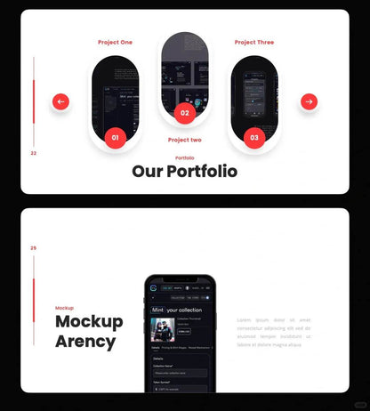 1036 Red and white color minimalist PPT template - whaledesign