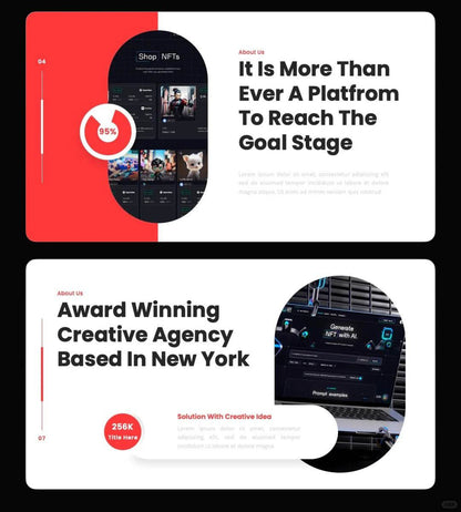 1036 Red and white color minimalist PPT template - whaledesign