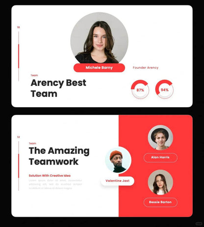 1036 Red and white color minimalist PPT template - whaledesign