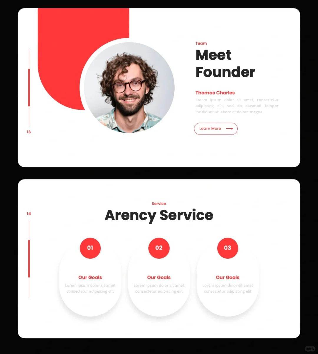 1036 Red and white color minimalist PPT template - whaledesign