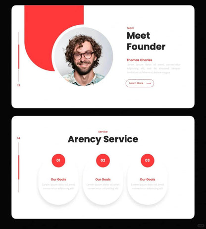 1036 Red and white color minimalist PPT template - whaledesign