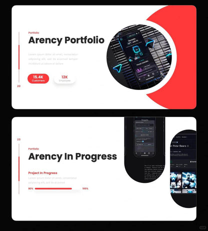 1036 Red and white color minimalist PPT template - whaledesign