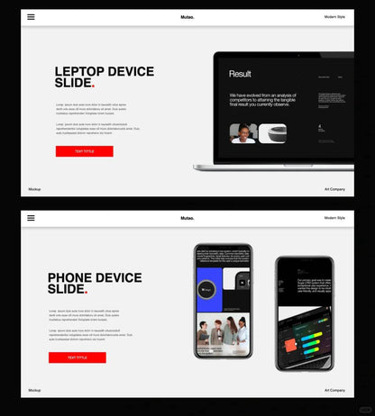 1037 Red and white minimalist Keynote template - whaledesign