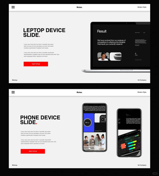 1037 Red and white minimalist Keynote template - whaledesign