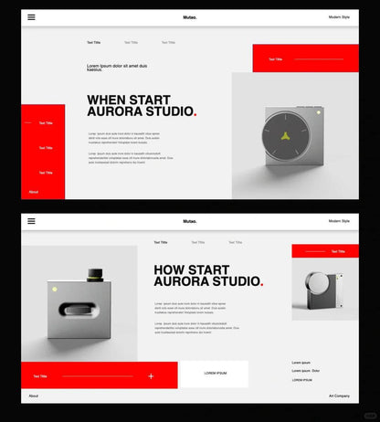 1037 Red and white minimalist Keynote template - whaledesign