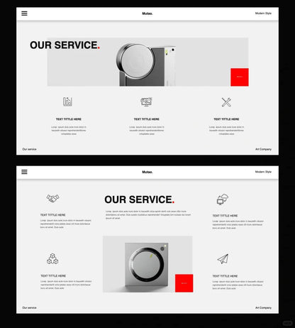 1037 Red and white minimalist Keynote template - whaledesign