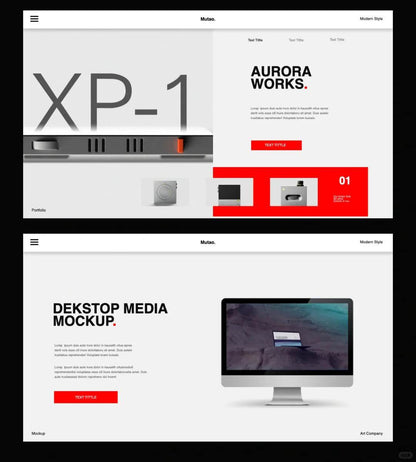 1037 Red and white minimalist Keynote template - whaledesign