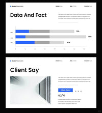 1038 Blue and white color matching minimalist style PPT template - whaledesign