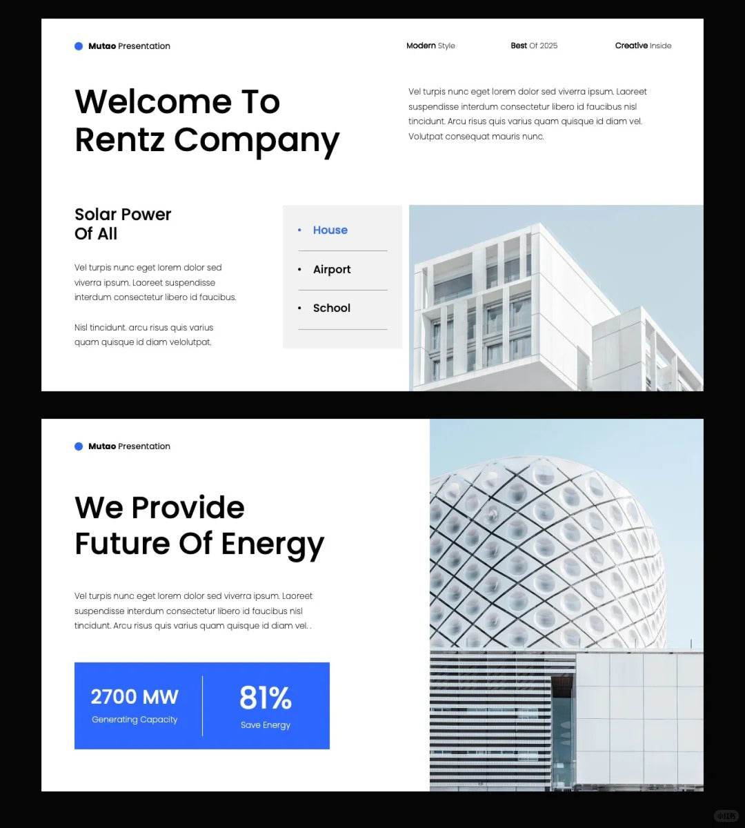 1038 Blue and white color matching minimalist style PPT template - whaledesign