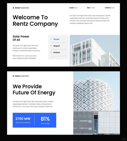 1038 Blue and white color matching minimalist style PPT template - whaledesign