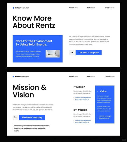 1038 Blue and white color matching minimalist style PPT template - whaledesign