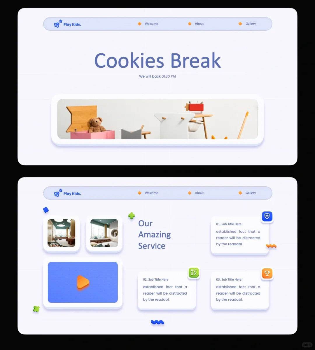 1040 Colorful cartoon style PPT template - whaledesign