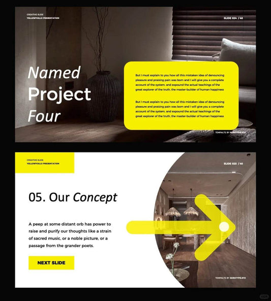 1041 Black and yellow color matching high-end PPT template - whaledesign